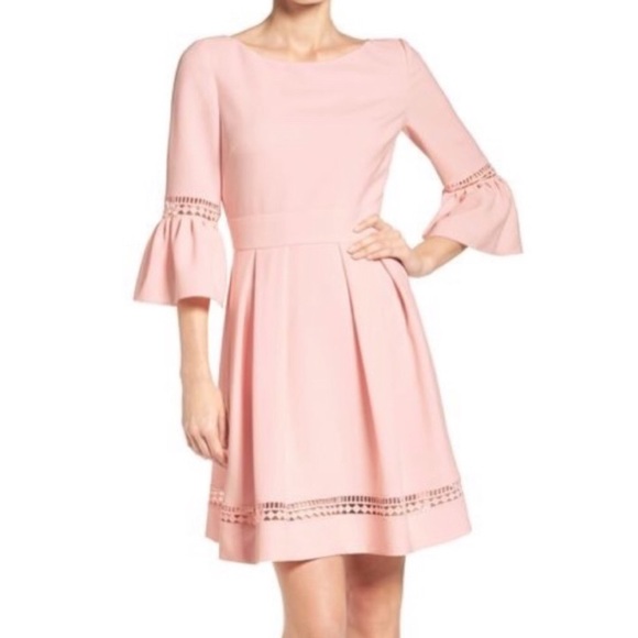 eliza j bell sleeve fit & flare dress